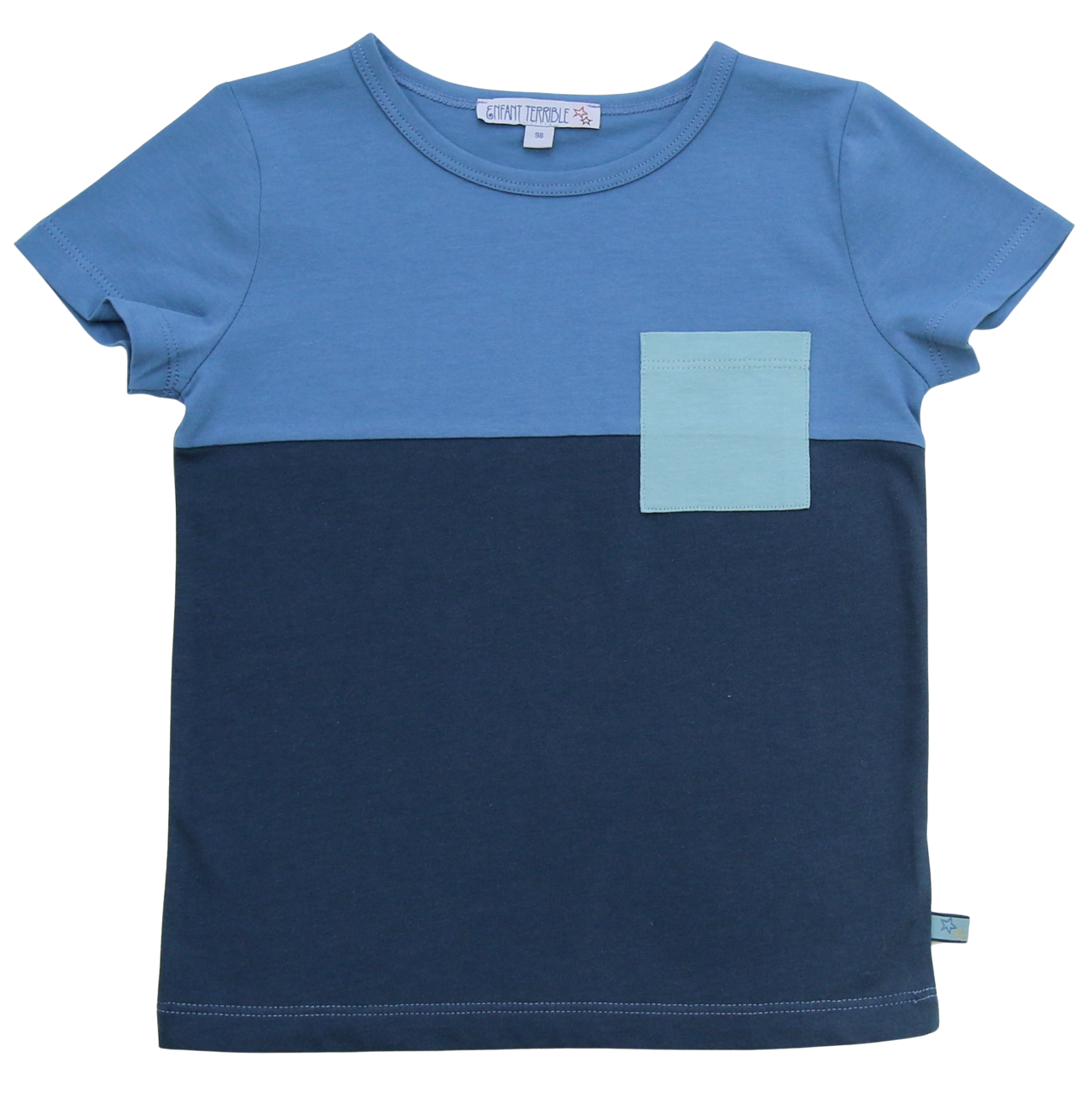 T-Shirt Farbblock, midnight-jeansblue