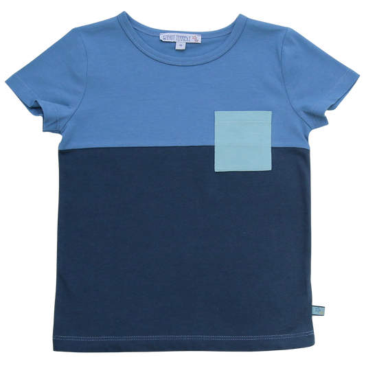 T-Shirt Farbblock, midnight-jeansblue