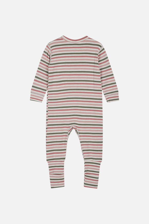 Bambus Mulle-Stripe rosa/grün - Nightwear