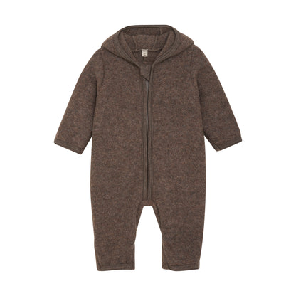 Wool Fleece Overall, braun