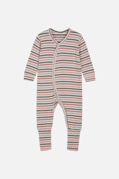 Bambus Mulle-Stripe rosa/grün - Nightwear