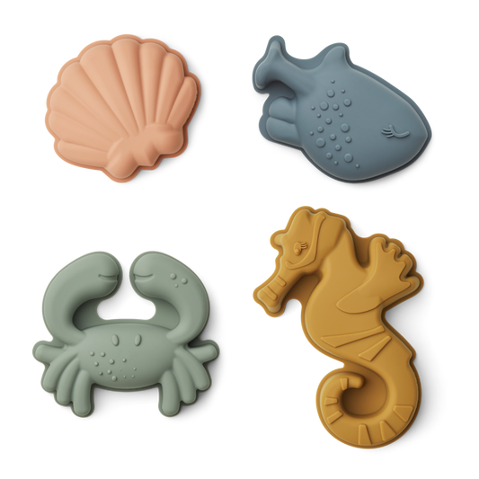 Liewood Gill Sea Creature Sand Moulds 4-pack