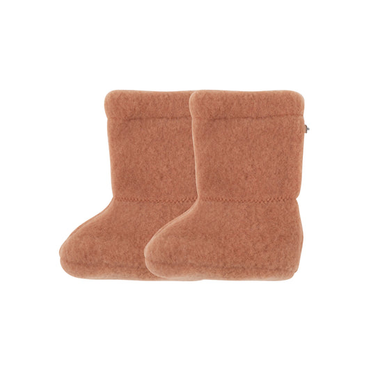 GOTS Merino Baby Stiefel Fleece, mocha