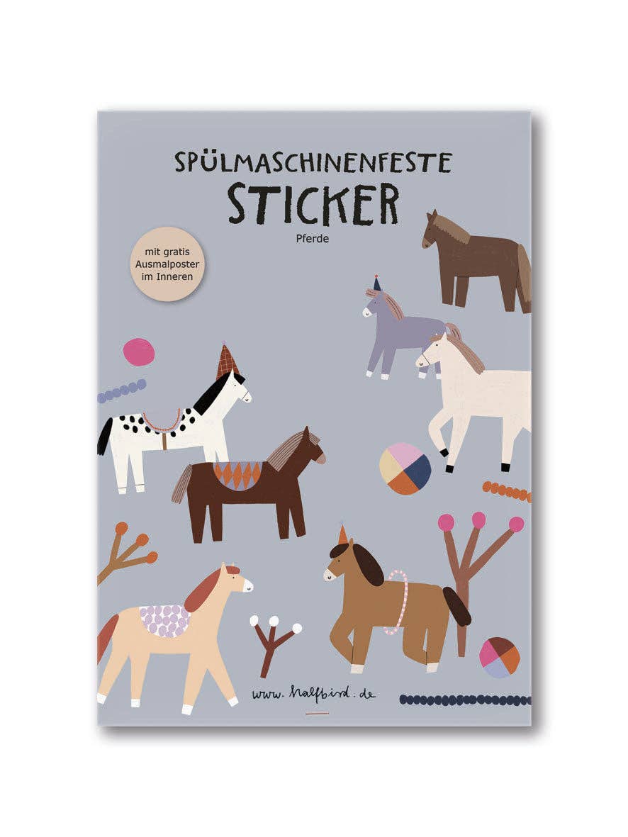 Spülmaschinenfeste Sticker "Pferde"