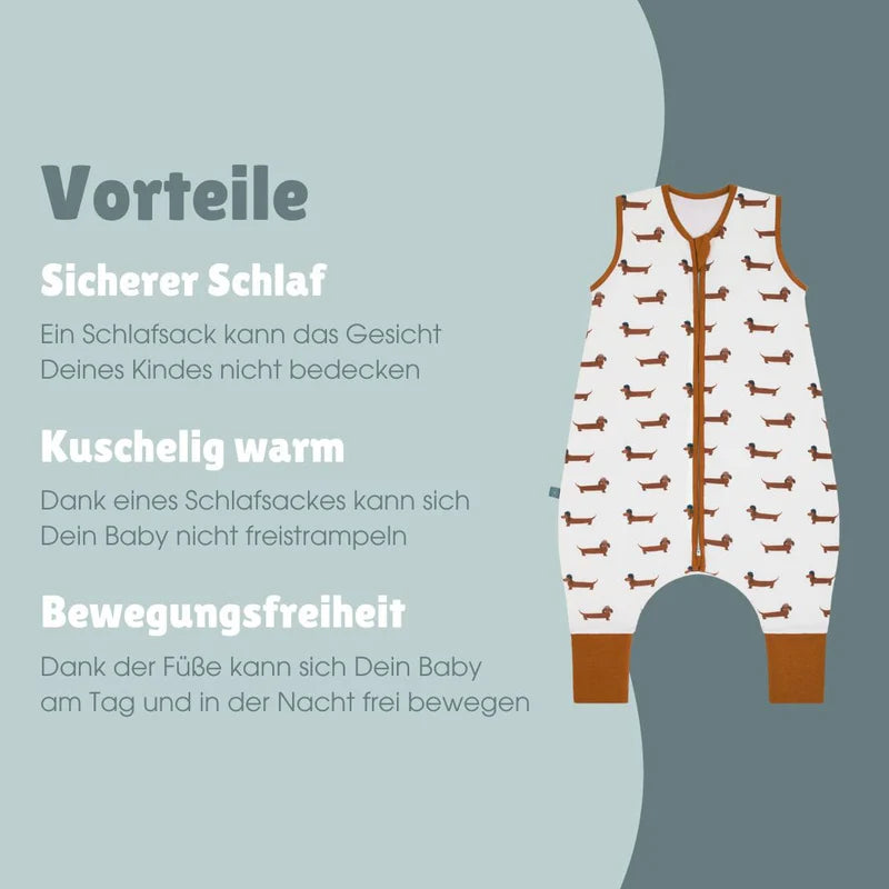 Schlafsack mit Füssen 1.0 TOG, Dackel