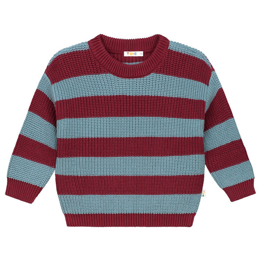 Stripes Knitted Sweater, seahorse