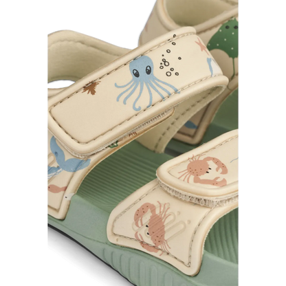 Blumer Printed Sandals, Sea creature, Sandy