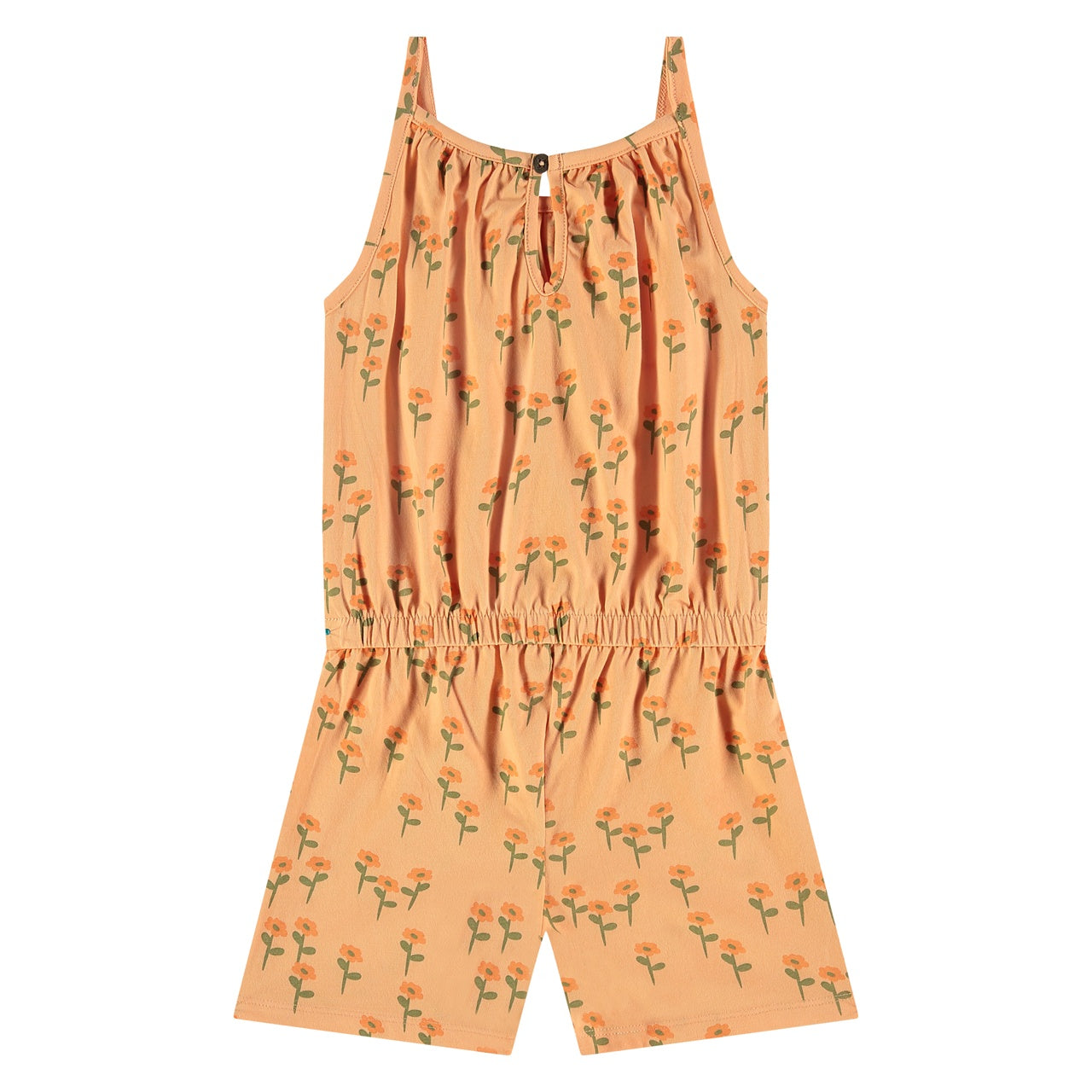 girls sleeveless jumpsuit, cantaloupe