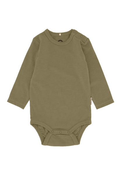 Wool/Bamboo Langarm Body, olive