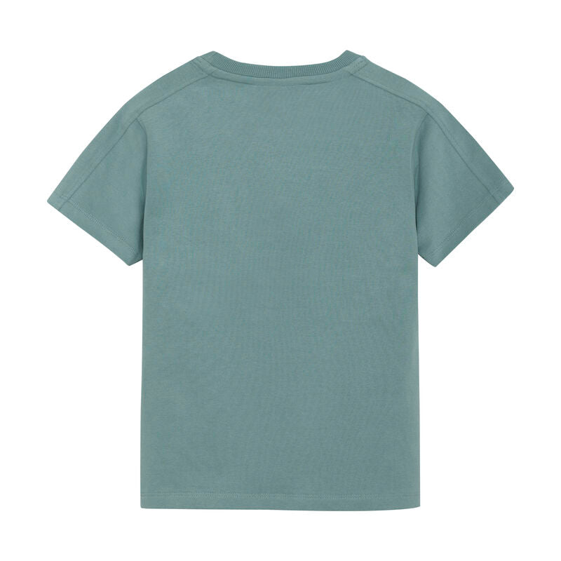 Rückansicht des T-Shirts Print in Ocean Green von Daily Seven aus Bio-Baumwolle.
