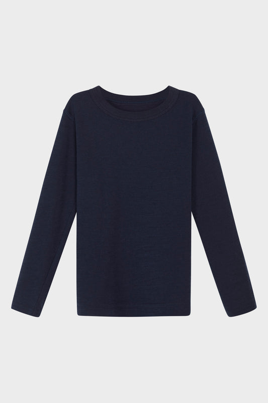 Wolle/Bambus T-Shirt Abba, navy