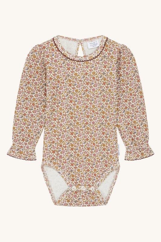 Beatrix Body mit Blumenprint, braun