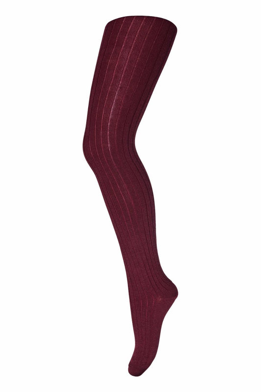 Wool rib Strumpfhosen, Burgundy