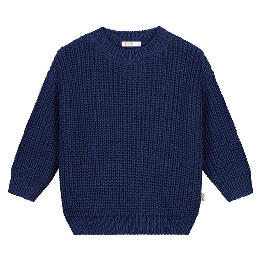 Chunky Knitted Sweater, navy