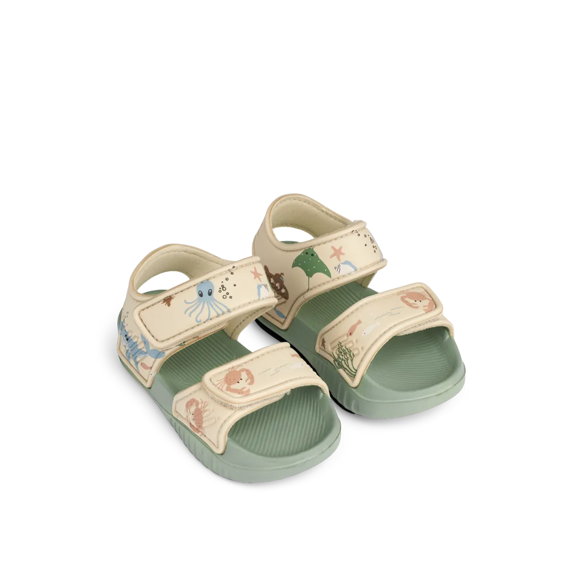 Liewood Blumer Sandalen für Kinder in Sea Creature Sandy. Leichtes EVA-Material, schnelltrocknend und mit verstellbarem Klettverschluss. Erhältlich in Winterthur, Zürich, Schweiz.