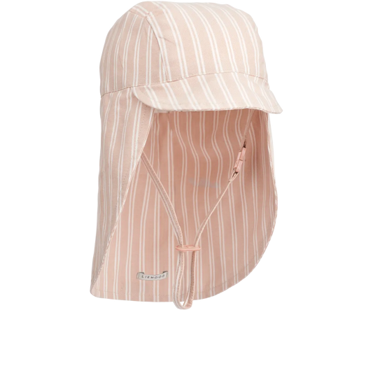 Liewood Cecilia Sonnenhut für Babys und Kleinkinder in Stripe Sorbet Rose / Creme de la Creme. Mit Nackenschutz aus Bio-Baumwolle. Erhältlich in Winterthur, Zürich, Schweiz.