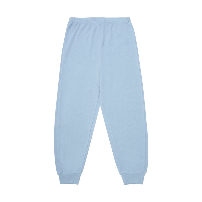 Lange blaue Hose aus Bambus-Viskose, Teil des Langarm-Pyjamas Set für Jungs von CeLaVi, weich und bequem.